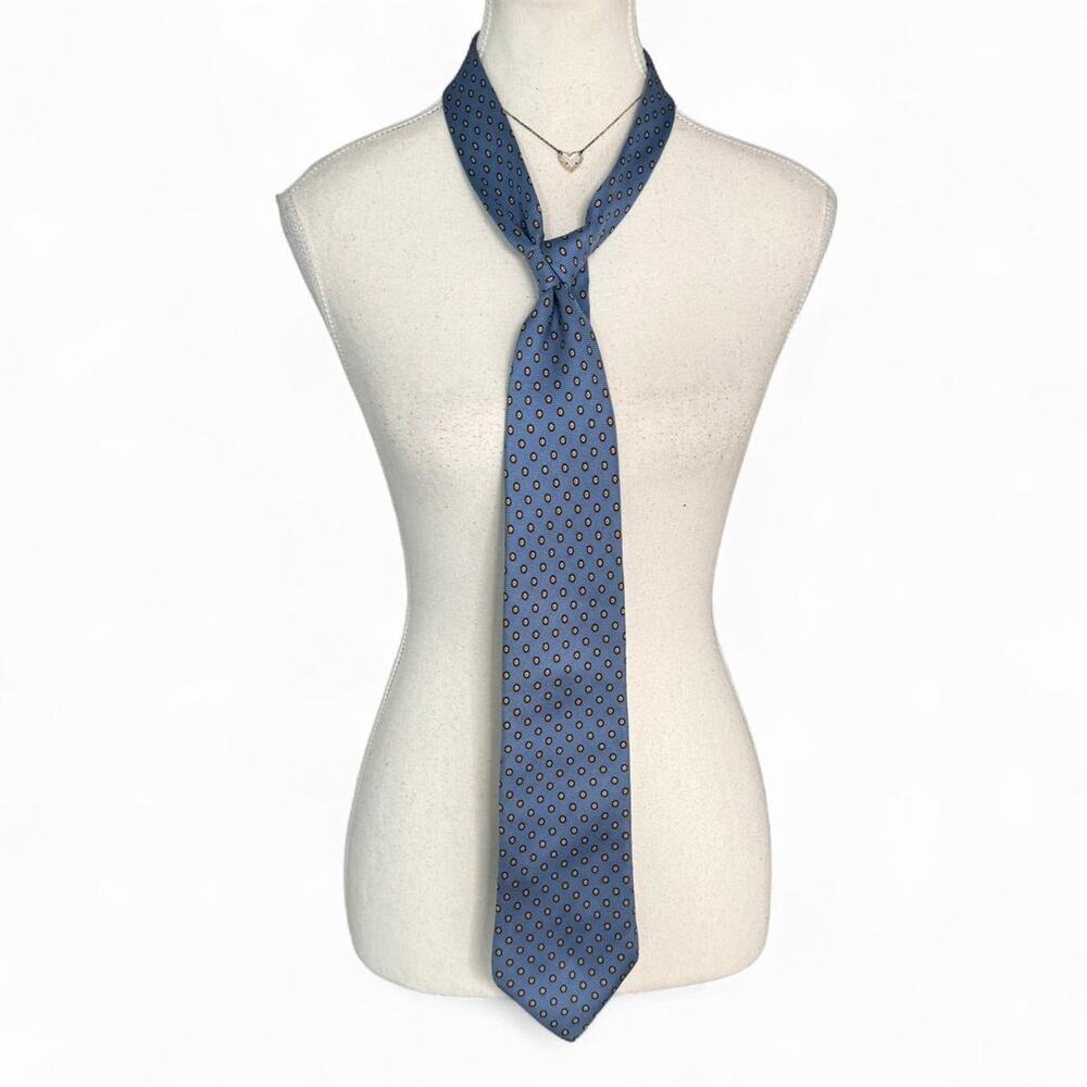 Brooks Brothers Blue Polka Dot Silk Tie Classic Mens Necktie
